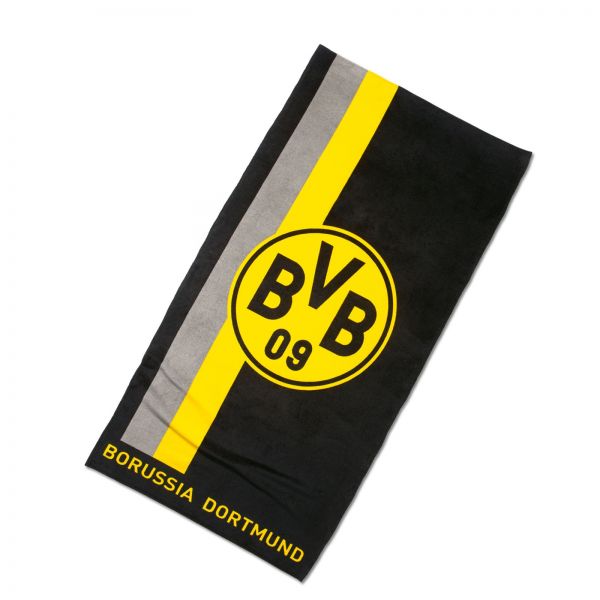BVB Strandtuch mit Logo im Streifenmuster