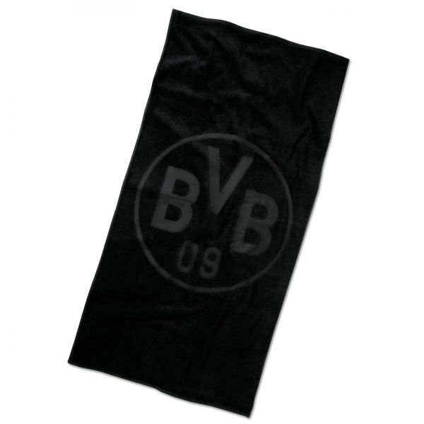 BVB Badetuch Emblem (schwarz) 70x180cm