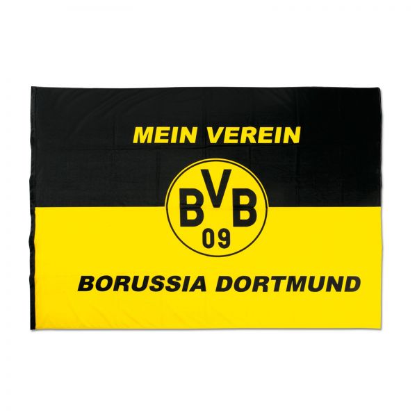 BVB Hissfahne mit Mein Verein-Schriftzug (200x150)